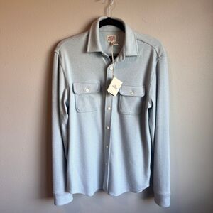 Faherty Legend Sweater Shirt Button Up Ice Blue Twill Men's Small EUC $178